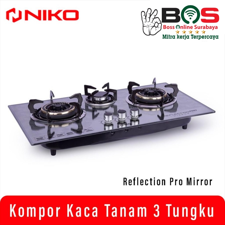 Niko Kompor Tanam Niko Reflection Pro Mirror 3 Kompor Kaca Tanam 3 Tungku