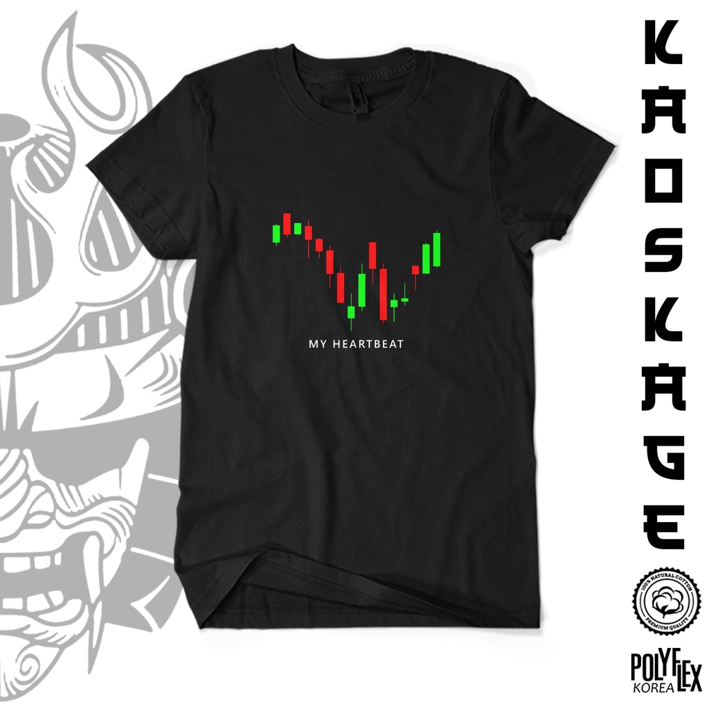 BISA COD Kaos Baju Distro MY HEARTBEAT 100 % Cotton Combed 30s Cewek Cowok Unisex Tees Terbaru Keren