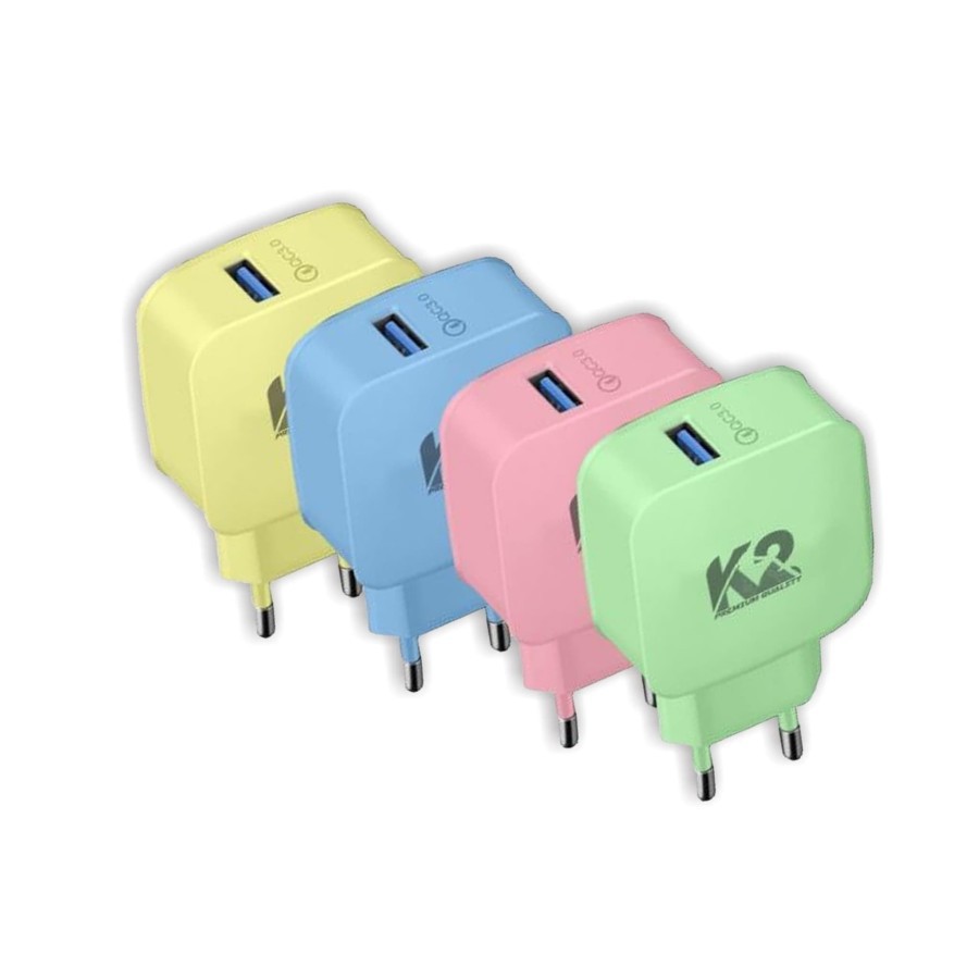 Charger K2-CH01 MACARON K2 PREMIUM QUALITY Fast Charging Qualcomm 3.0