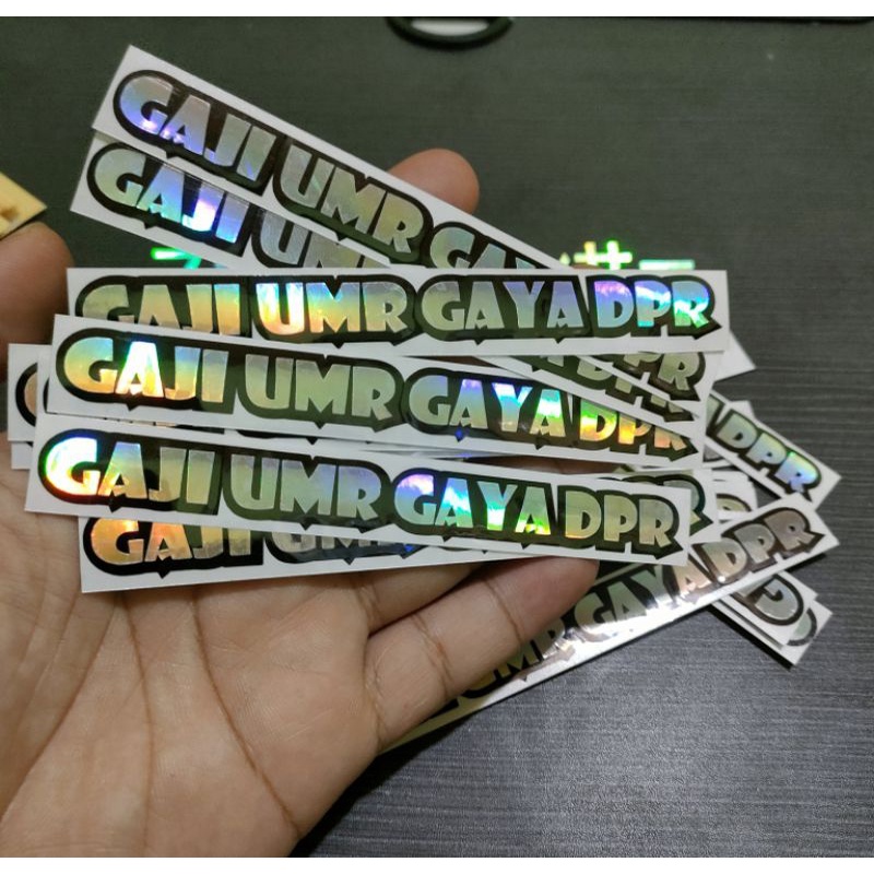 Stiker hologram GAJI UMR GAYA DPR Cutting