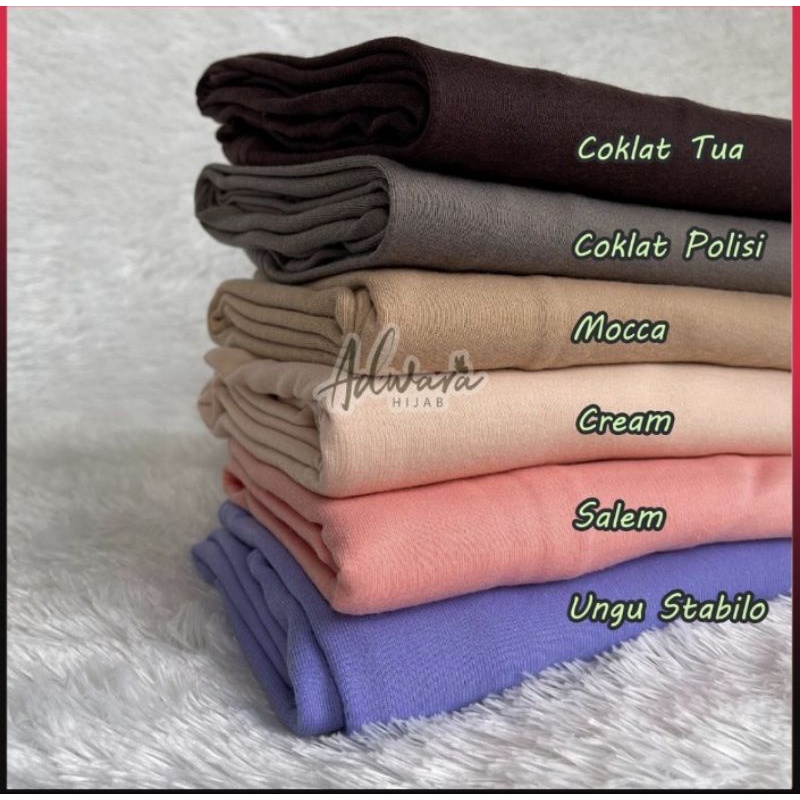 ADWARA HIJAB Jilbab Bergo Tali Bahan Kaos Premium Size Jumbo (Tebal dan Adem)