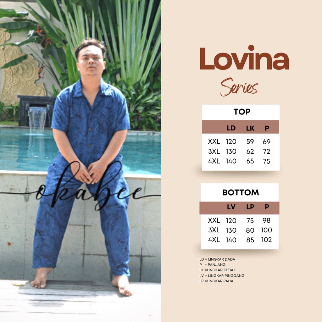 Balicihui Piyama Lovina Series Piyama Pria One Set Baju Tidur Jumbo Plus Size Big Size Setelan Tiedye Pria