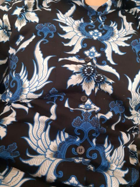 Kemeja Batik Pria Lengan Pendek Bs91 Katun Motif Modern Dixmont Semi Slimfit