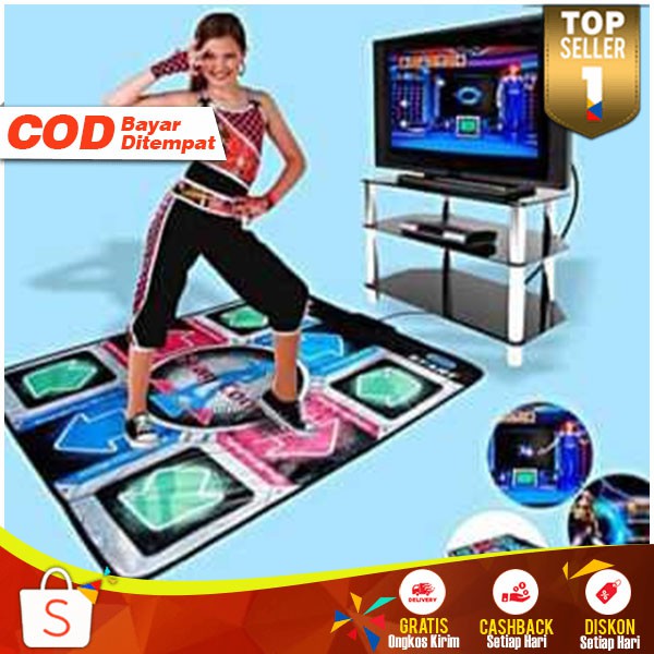 Karpet Dance Anti Slip Matras DDR USB 10 Tombol Aman Digunakan Dance Pad Permainan Seru Terbaru