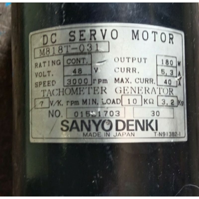 Dc Servo Motor M818T -031 SANYO DENKI