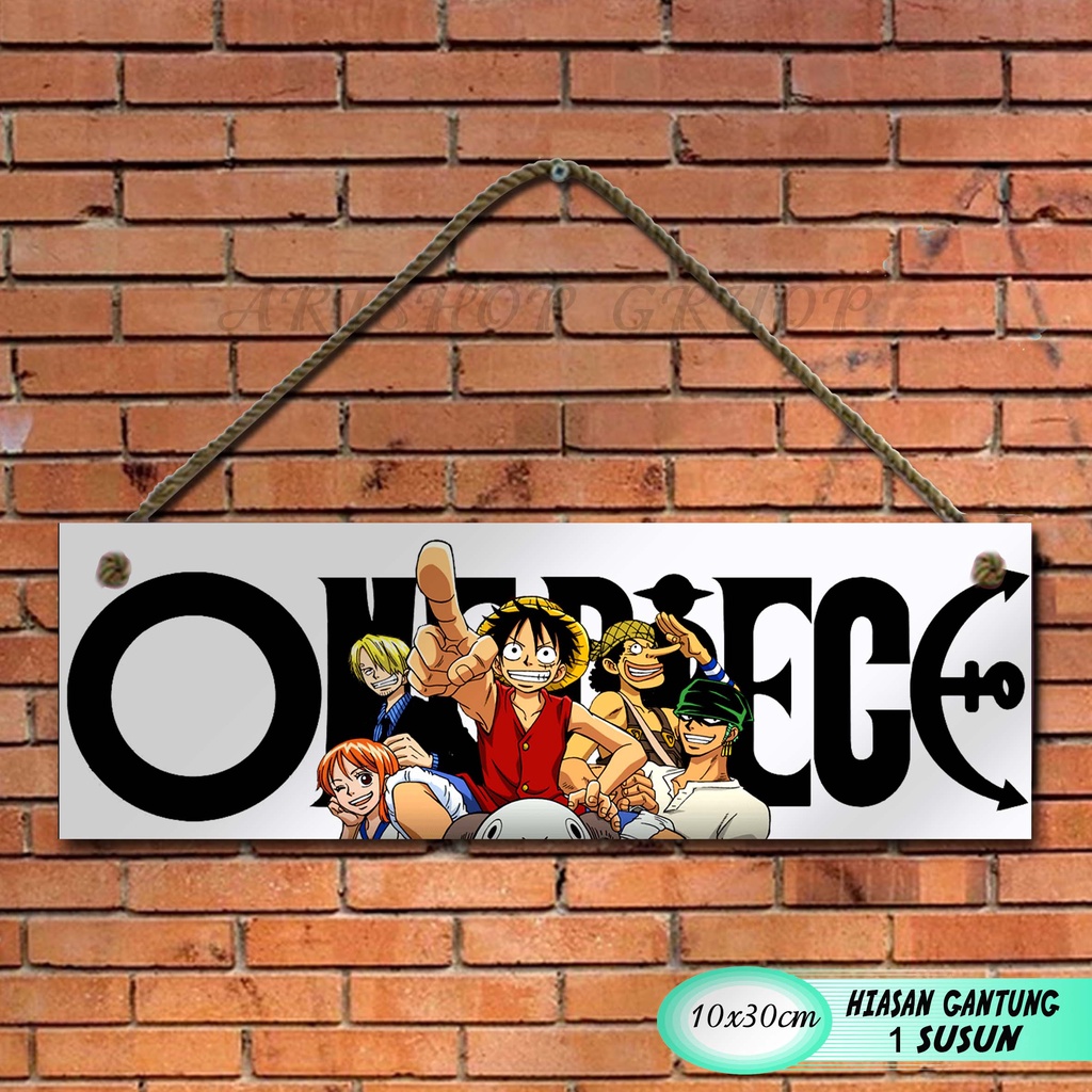 Hiasan pintu pajangan pintu ANIME ONE PIECE shabby walldecor poster kayu. pajangan rumah dekorasi