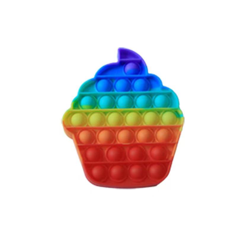 [TOKO BEST SHOP]Ready Stock mainan pop it murah popit Pop Its Square rainbow multicolor Fidget Toy Push bubble Pengh-CAKE RAINBOW