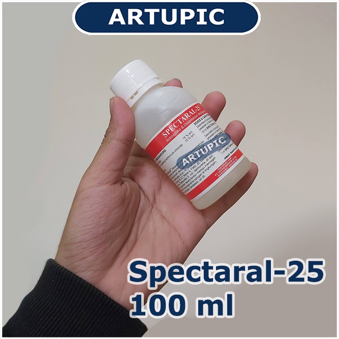 Disinfektan Spectaral-25 100 ml Antiseptik Sanitasi Anti Virus Bakteri Jamur Glutaraldehyde dan Quaternary Ammonium Compound Bunuh Virus ND IB ILT AI Marek FMD Mycoplasma Pasteurella Ecoli Salmonella