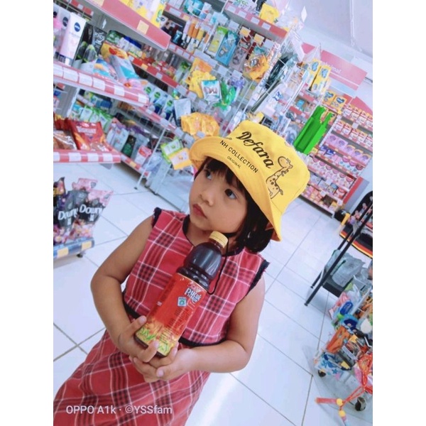 Bucket Hat Anak Ada Tali Unisex/Topi buket Motif Jerapah ORIGINAL Custom Bordir Nama