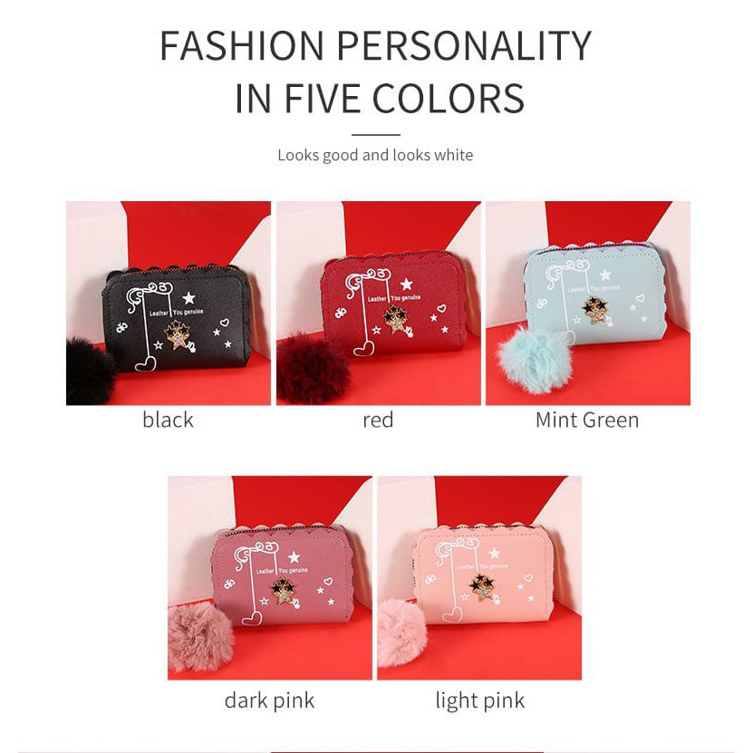 ♥TMALL88♥ DOMPET KARTU / KOIN / DOMPET WANITA / POM POM CANTIK / MURAH