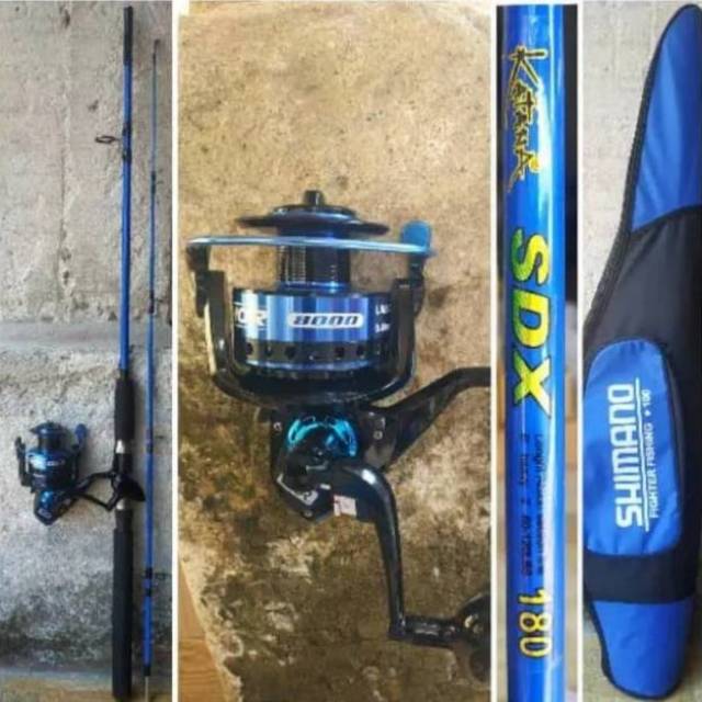 Set joran  dan reel maguro paket laut  kekuatan 120kg