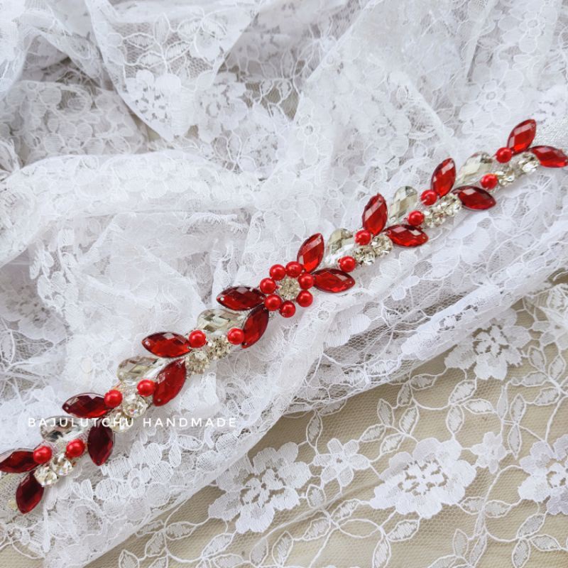 Payet Rangkai salur pinggang bunga tengah banyak warna bisa custom warna