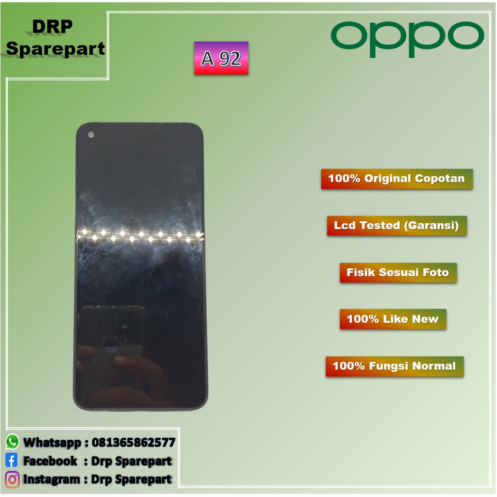 [ORIGINAL COPOTAN] LCD FULLSET LCD + TS + FRAME OPPO A92