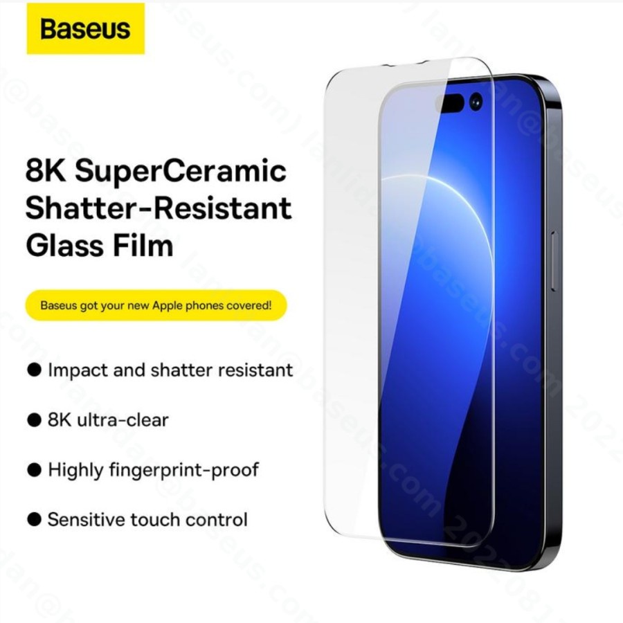 Jual BASEUS 0.3MM SUPER CERAMIC TEMPERED GLASS FILM FOR IPHONE 14 PRO