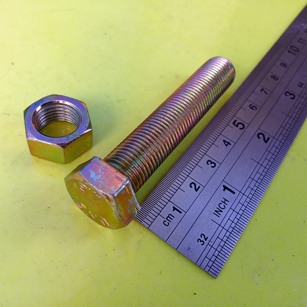 BAUT MUR KUNING M12 X 60 / BMK M12 X 60 / BAUT M12X60 KUNING / BAUT M12 / BAUT 17 KUNCI 17 / PANJANG