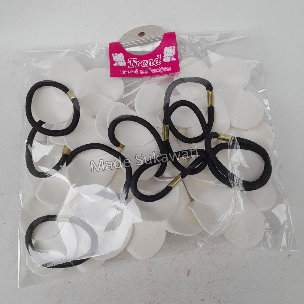 Paket Karet rambut bunga spon isi 10pcs