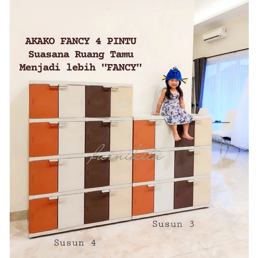 LEMARI PLASTIK AKAKO FANCY MEJA TV BUFFET TV PLASTIK