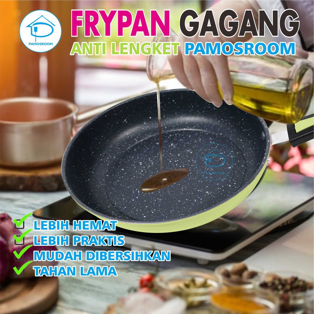 Frypan Teflon Anti Lengket Lapis Keramik 24cm / wajan penggorengan teflon anti lengket telur ikan goreng telor mata sapi kulit lumpia kebab roti cannai maryam