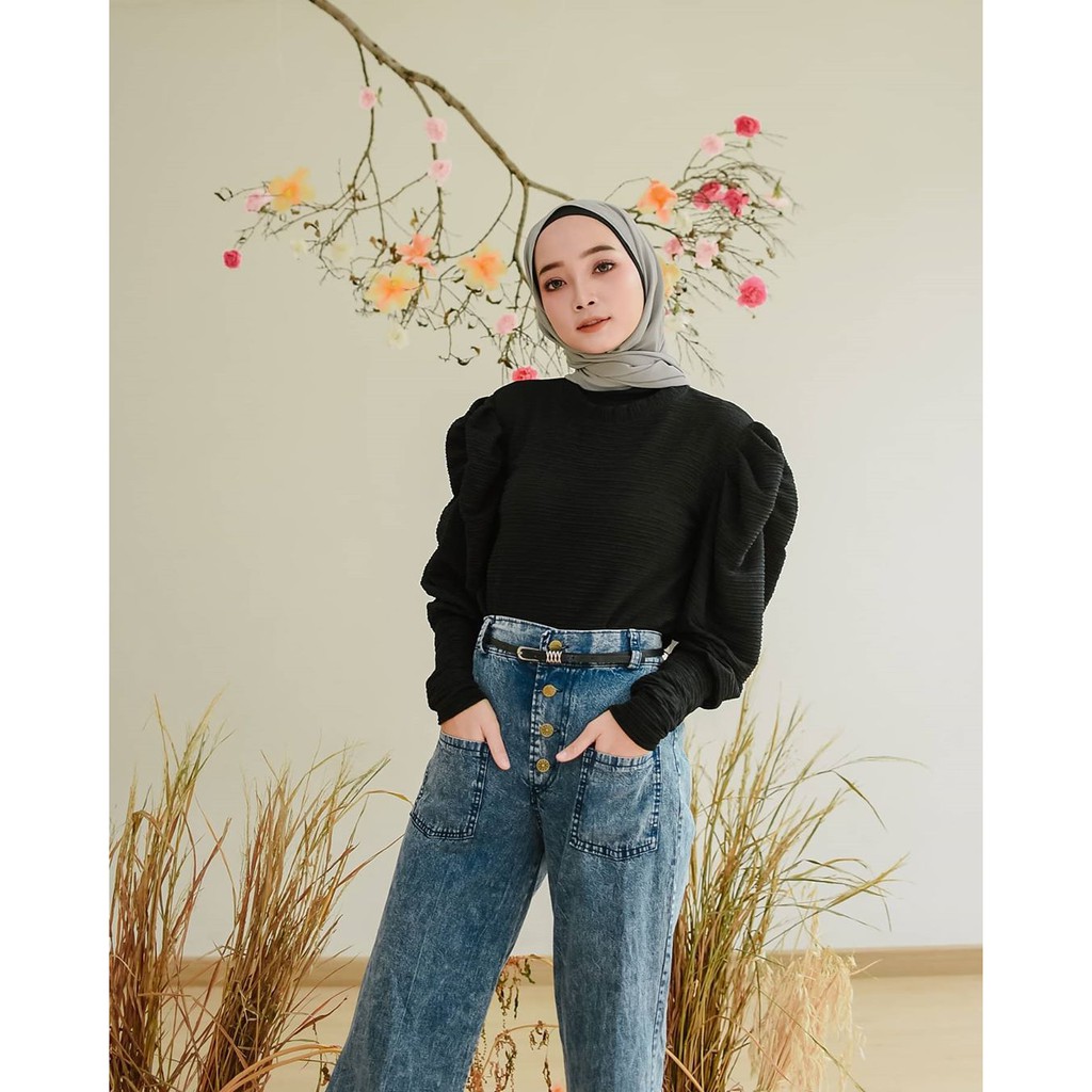 FABIA  BLOUSE TUNIK  BAHAN BABAT IMPORT Baju Atasan Wanita Modern Terbaru 2021