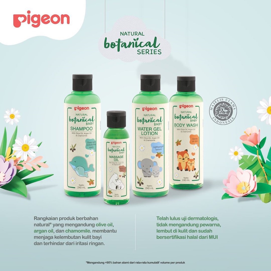 ★ BB ★ PIGEON Botanical Baby Massage Oil 100ml - Shampoo - Body Wash - Water Gel Lotion 240Ml