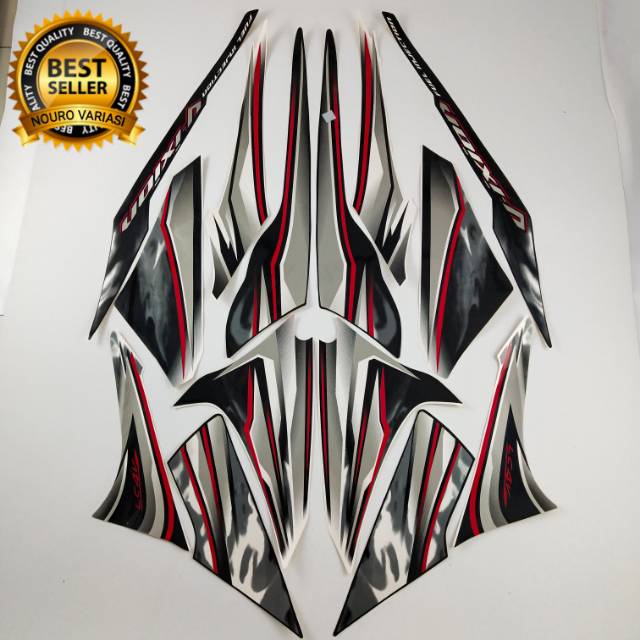 (COD) striping yamaha vixion 2012 old hitam putih list body standar berkualitas termurah kualitas or