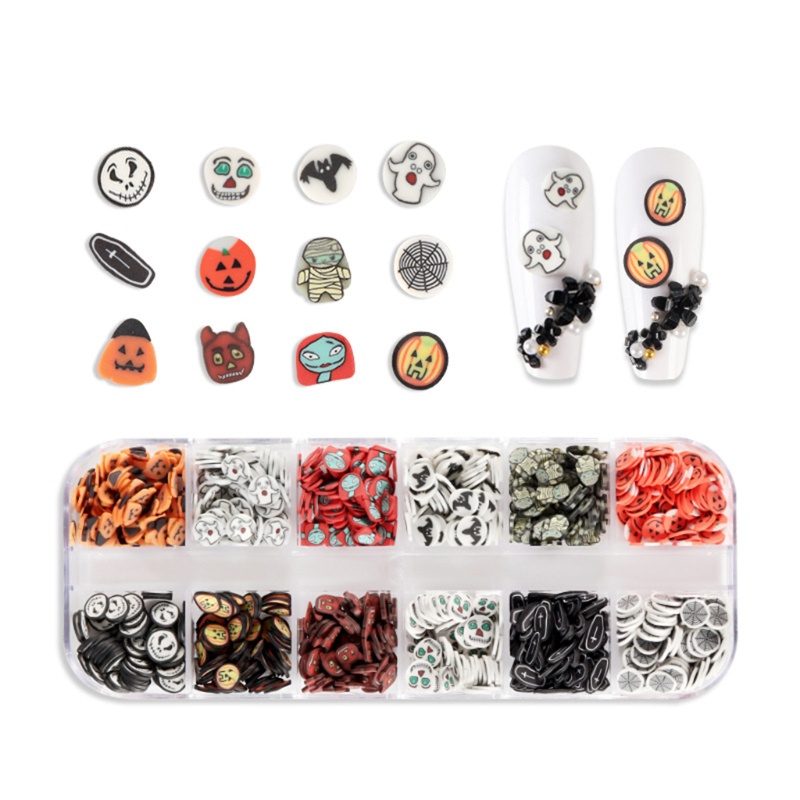 SIY  Halloween Nail Art Charms Glitter Decals Decoration 3D Nail Flat Design