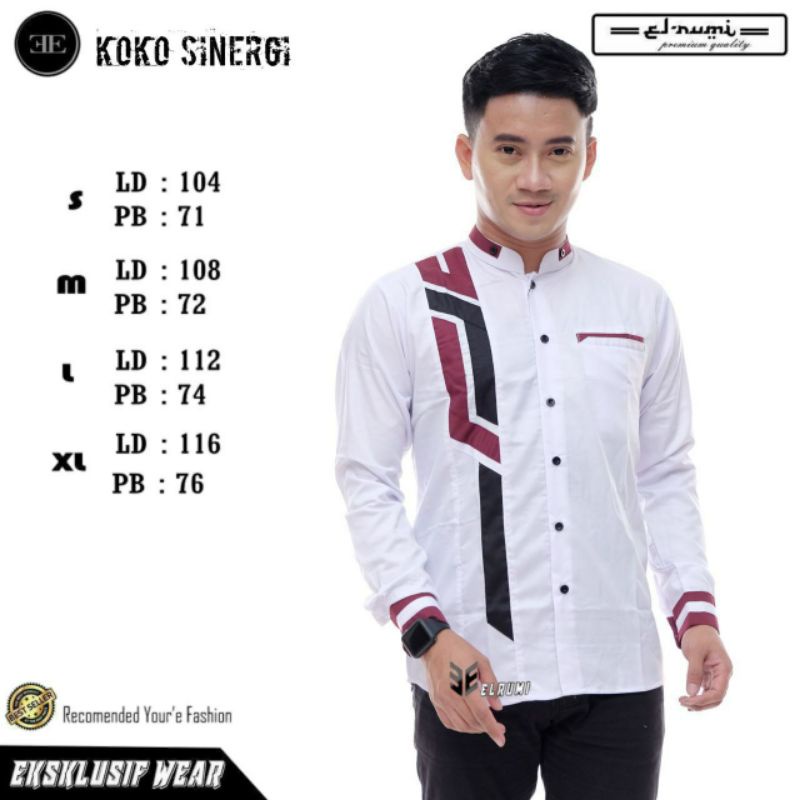 Baju Koko Terbaru Koko Lengan panjang Koko Motif Sinergi