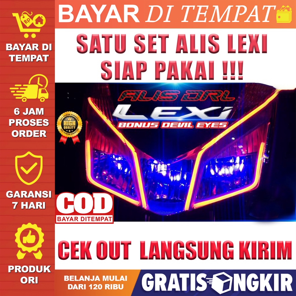 LAMPU ALIS DRL LED BONUS DEVIL EYES YAMAHA LEXI LAMPU SENJA LEXI LAMPU LIS LAMPU VARIASI LEXI ALIS F