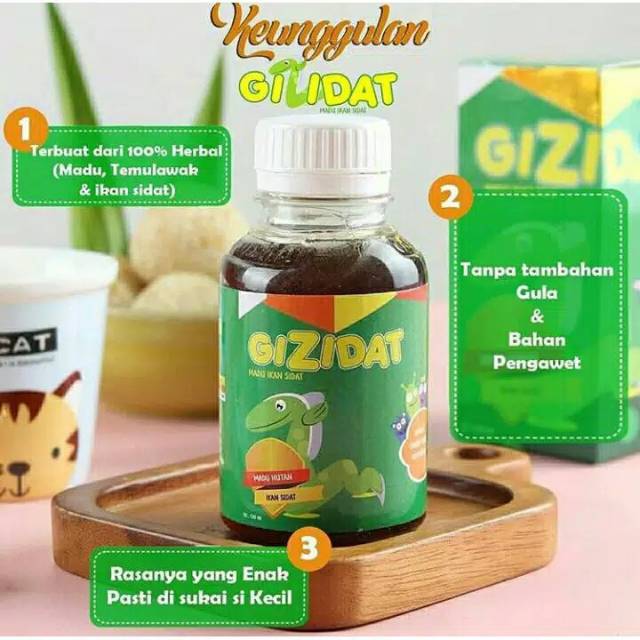 Gizidat original madu anak penambah nafsu makan| madu ikan sidat + prebiotik