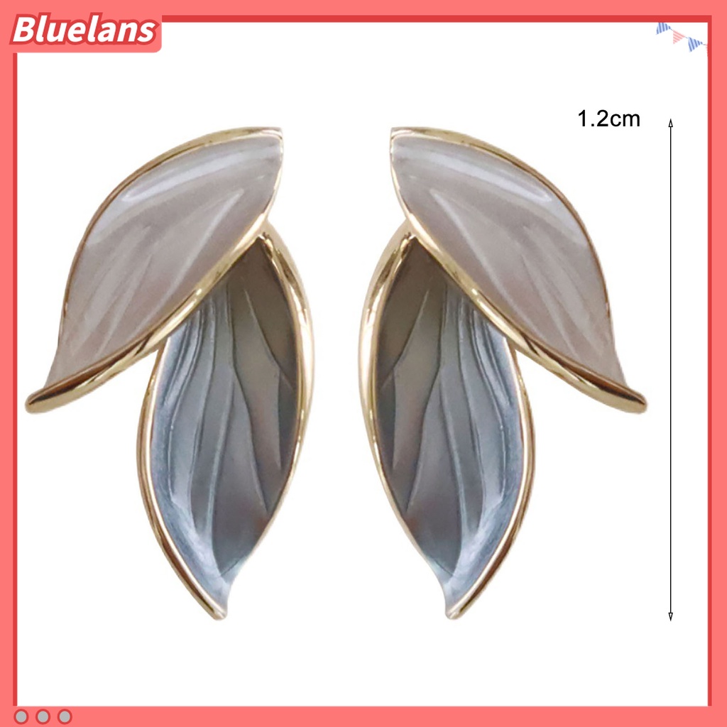 Bluelans 1 Pasang Anting Stud Bentuk Daun Untuk Wanita