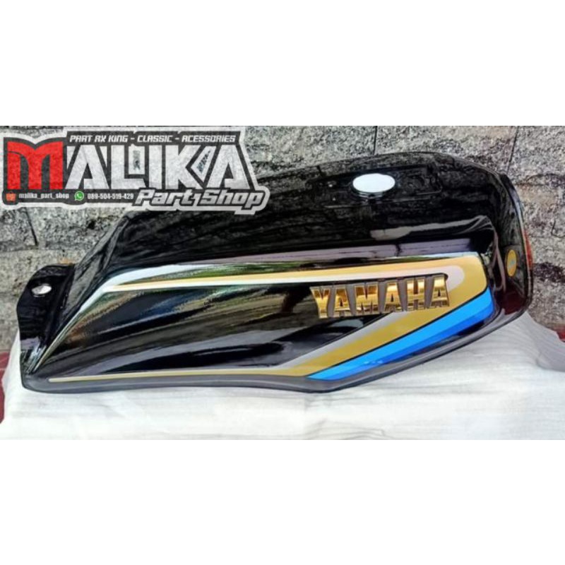 COVER TANGKI YAMAHA RX KING RX SERIES 1998 HITAM BIRU
