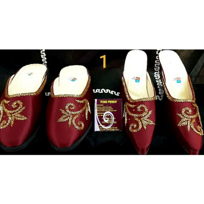 Sandal selop pengantin payet premium