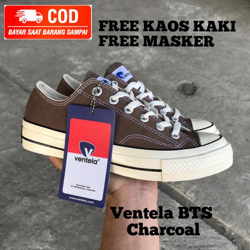 Sepatu sneaker original Ventela coklat free kaos kaki dan masker