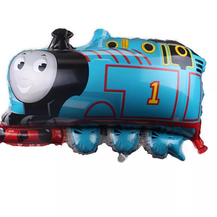 Paket Pilihan Balon foil thomas the little train kereta jumbo besar tomas happy birthday hbd biru bl