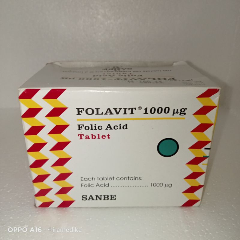 FOLAVIT 1000mcg Folic Acid  100tablet