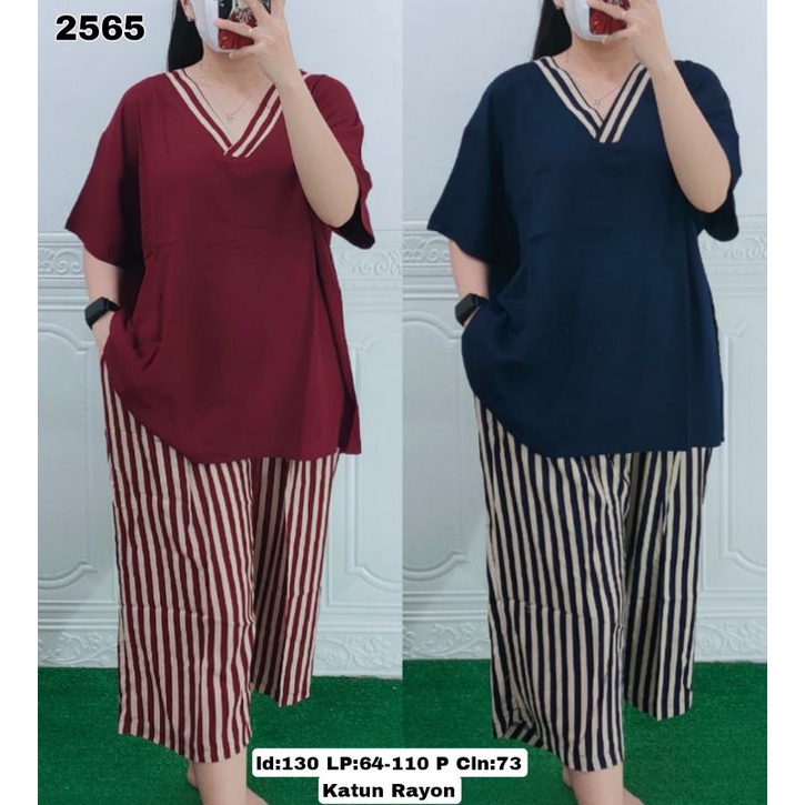 2565# SETELAN V 7PER8 KATUN RAYON JUMBO SALUR KOMBINASI