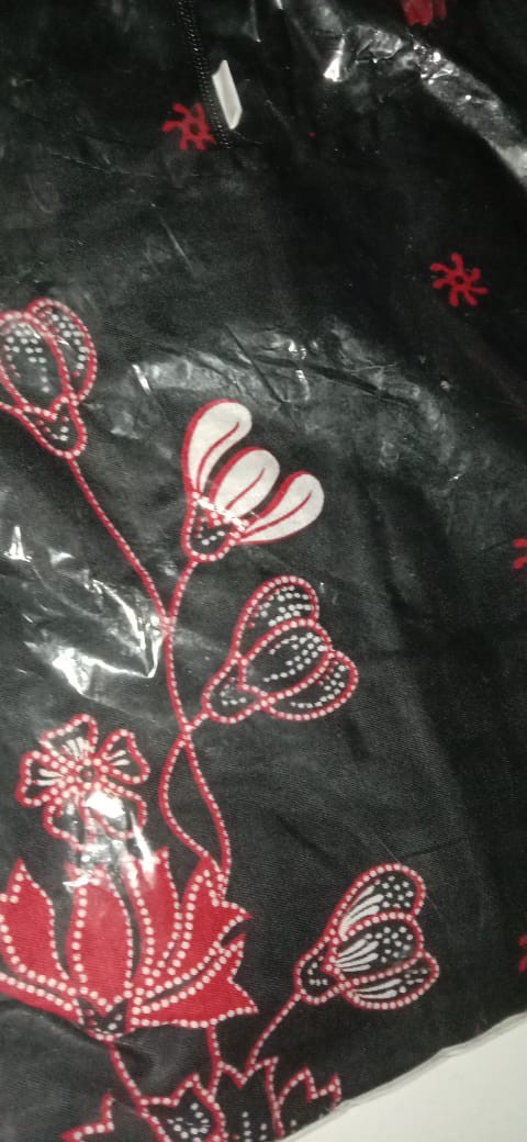 Couple Copel Batik Set Keluarga Seragam Baju Keluarga Terbaru Anak Ibu Dan Ayah, Motif Sakura Merah