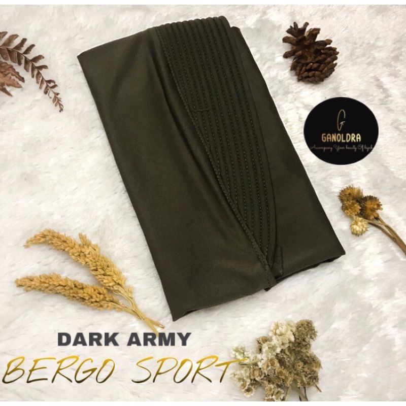 HIJAB BERGO SPORT/KERUDUNG SPORT & CIPUT PREMIUM-DARK ARMY