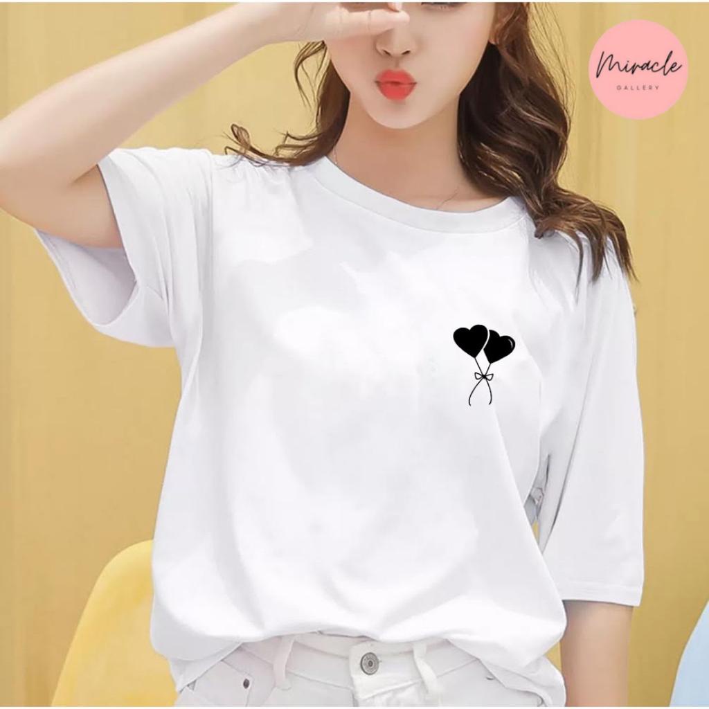 Kaos Wanita Premium / Tshirt Oversize LOVE BALLOON / Kaos Katun Oversize / Kaos Korea