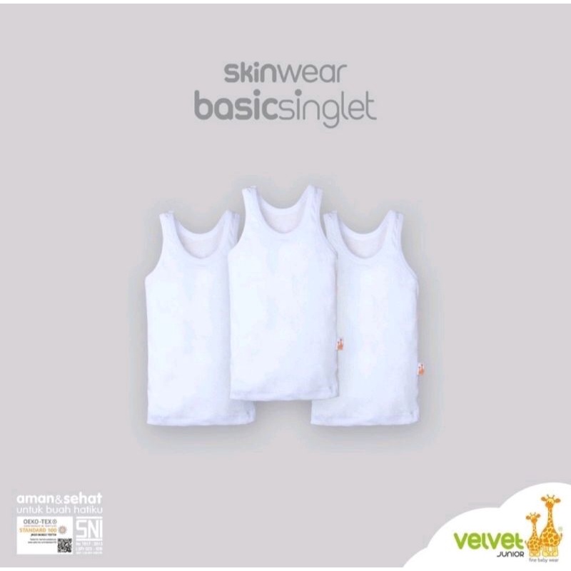 Singlet Velvet Kaos Dalam Bayi Anak Polos 1 pcs