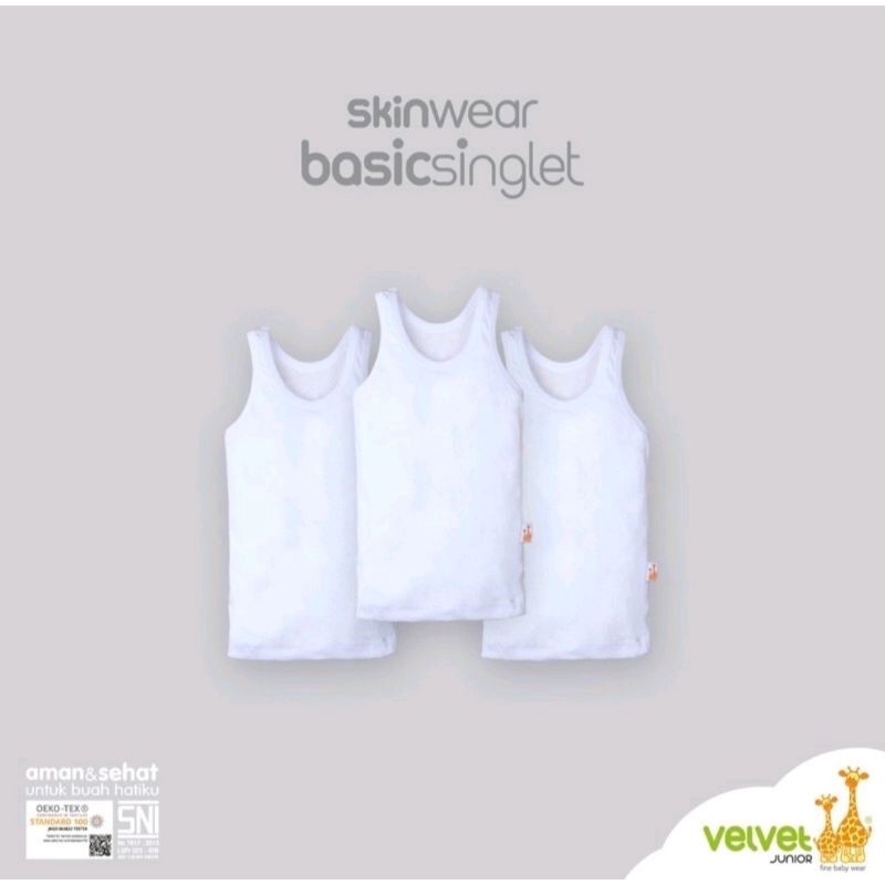 Singlet Velvet Kaos Dalam Bayi Anak Polos 1 pcs