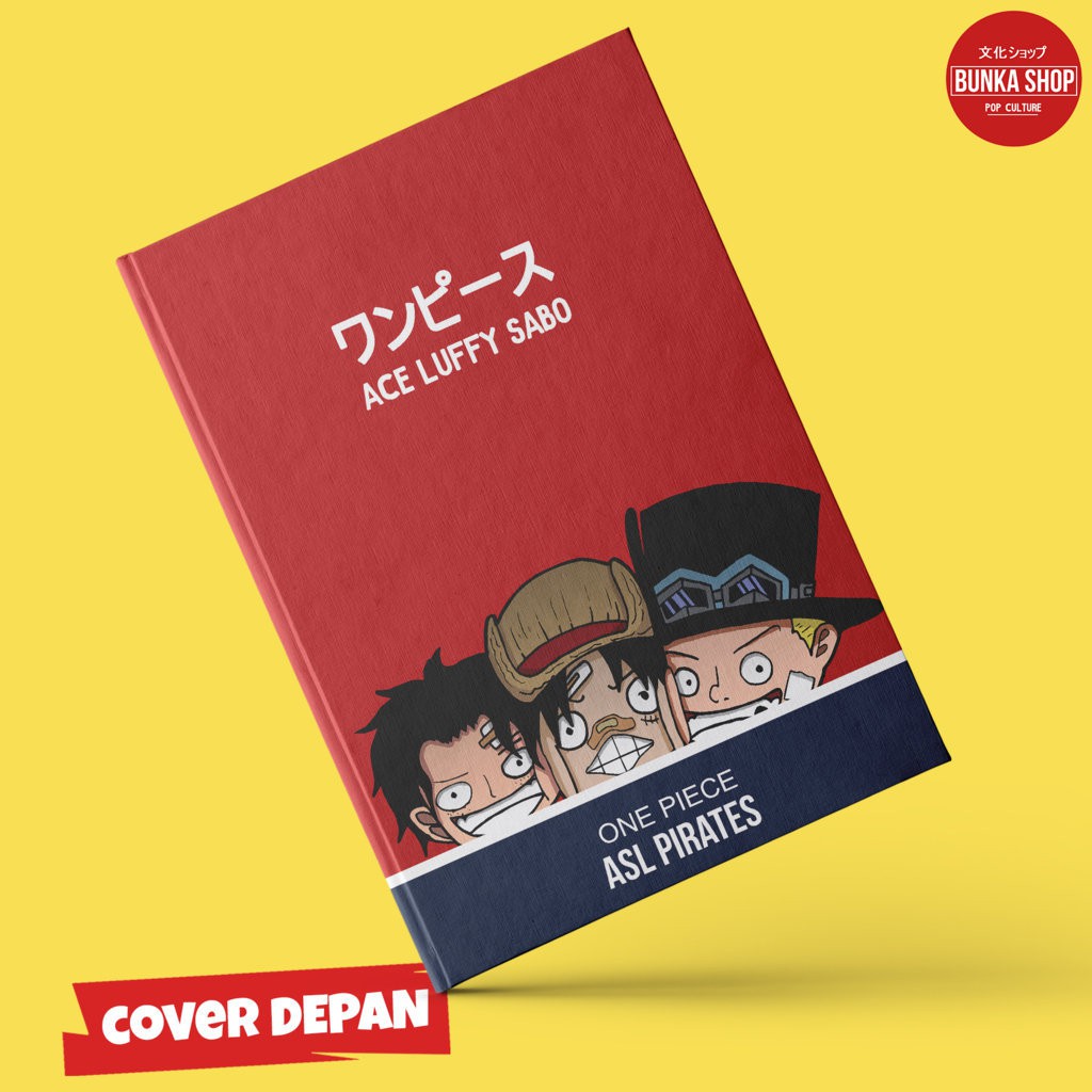 

Note Book Anime One Piece Ace Sabo Luffy ASL Pirates Hardcover A5 Buku Tulis Catatan Note Agenda