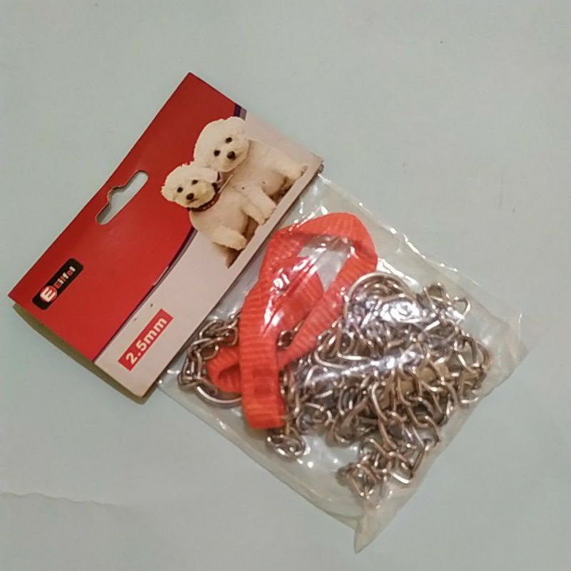 Rantai anjing/ rantai hewan / kalep 2.5 mm / rantai pengaman .rantai kawat / tebal 2.5 mm. kilap, harga per pc