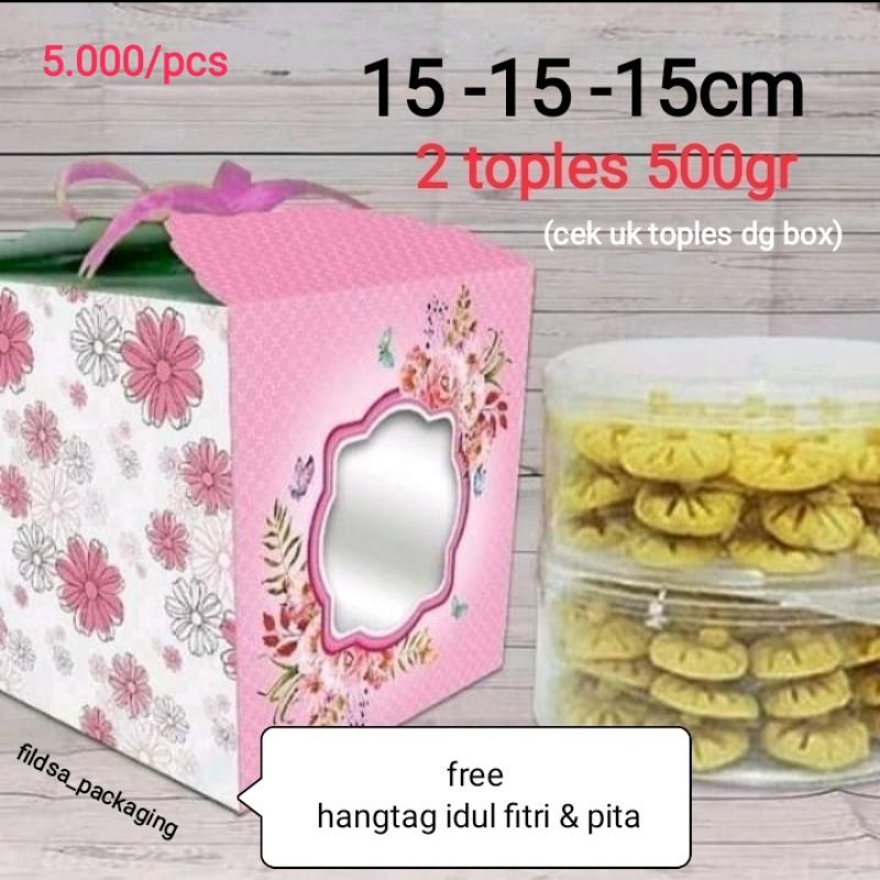 

Ecer dus cookies isi 2 toples 500gr(hangtag idul Fitri) pink pita