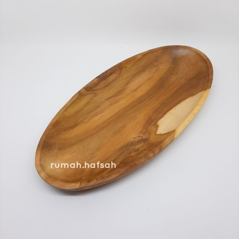 Piring Saji Oval Jati / Piring Kayu / Piring Saji Aesthetic