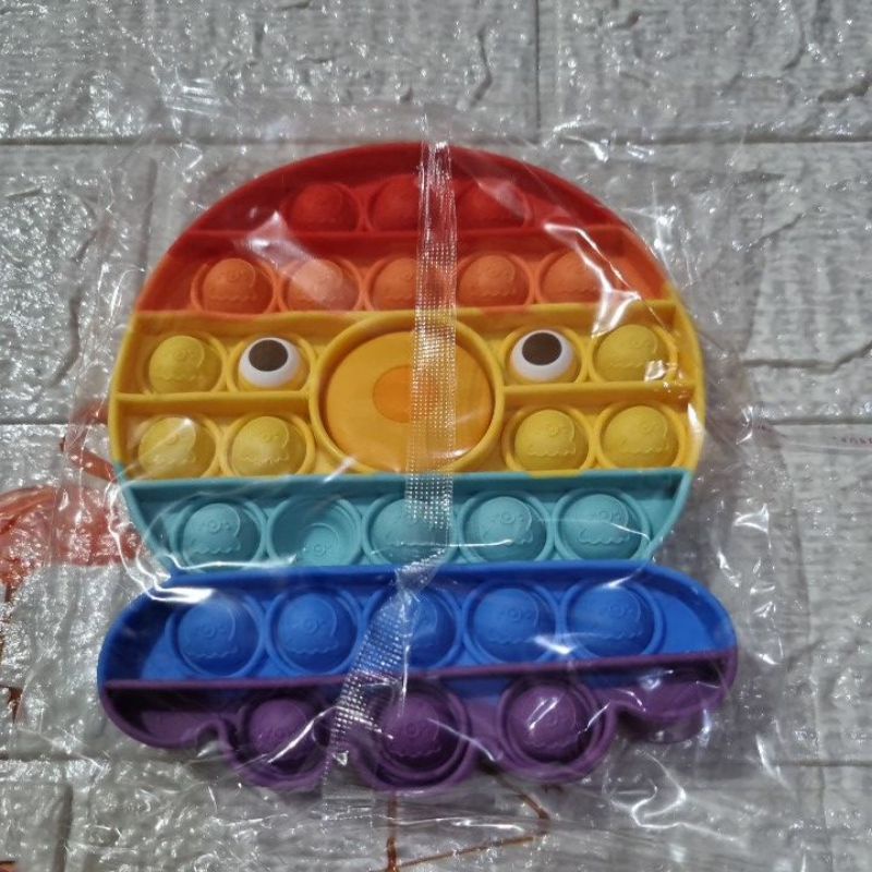 POP IT FIDGET TOY / POP IT PREMIUM ADA EMBOSSNYA / POP IT MURAH / POP IT FIDGET TOYS-octopus rainbow