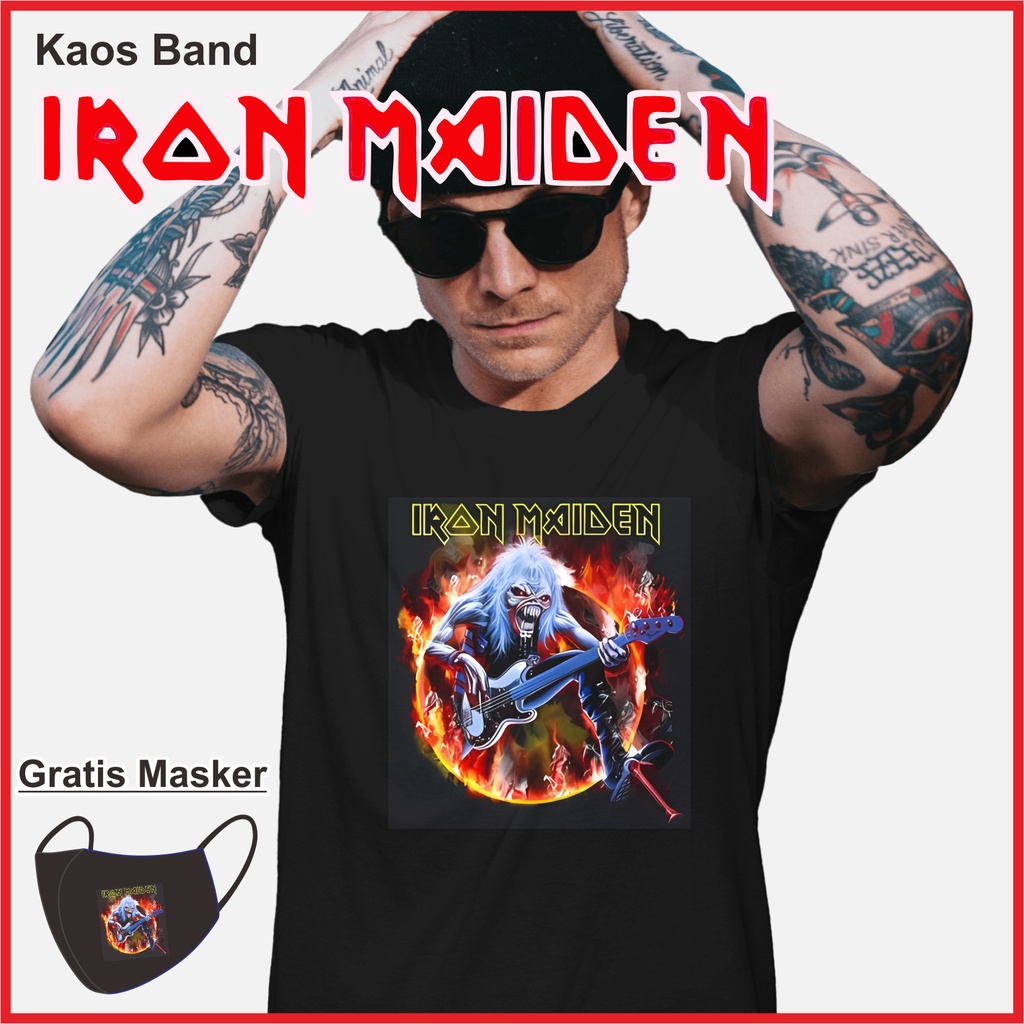 KAOS BAND LUAR / KAOS IRON MAIDEN SERIES / KAOS BAND / BAJU IRON MAIDEN / BAJU MUSIK METAL ROCK / KA
