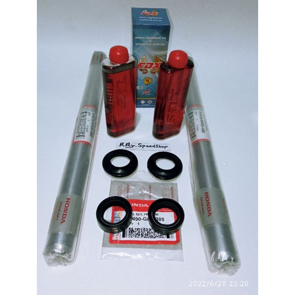 Paket As shock depan (KWB) Honda Revo / Blade 110 (seal shock + seal debu + oli shock)
