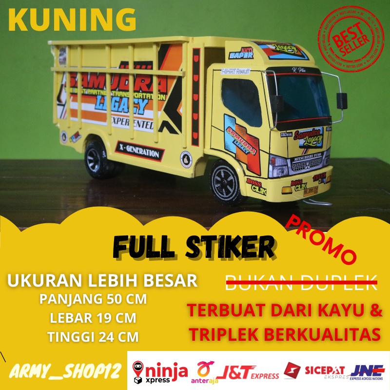 Truk Oleng Mobil Mobilan Anak Truk Oleng Miniatur Truk Oleng Kayu Asli Jumbo Murah Mainan Anak Doron