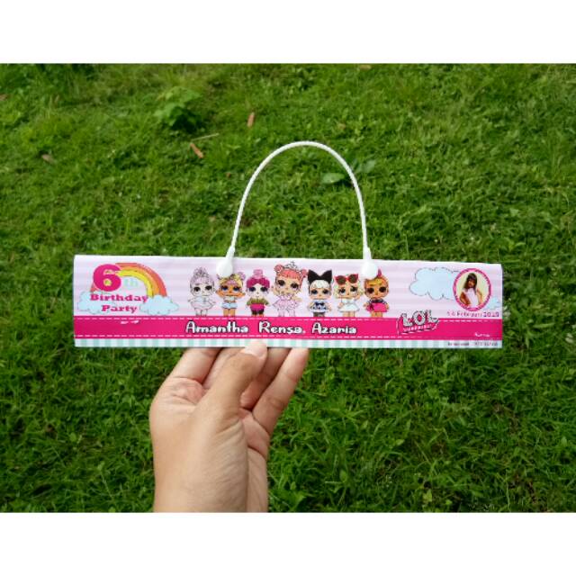 

LABEL SNACK / LABEL GOODIE BAG ULANG TAHUN ATAU TASYAKURAN CUSTOM TEMA LOL